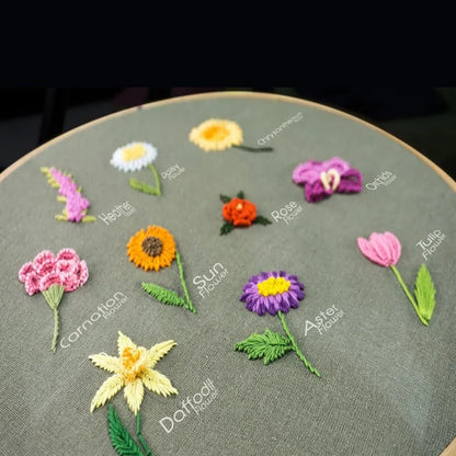 Embroidery Hoop Flower Kit for Beginners