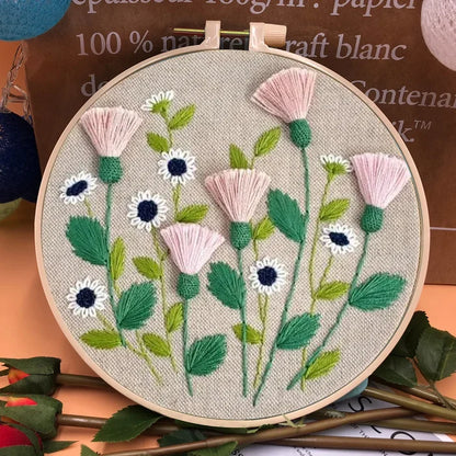 Embroidery Hoop Flower Kit for Beginners