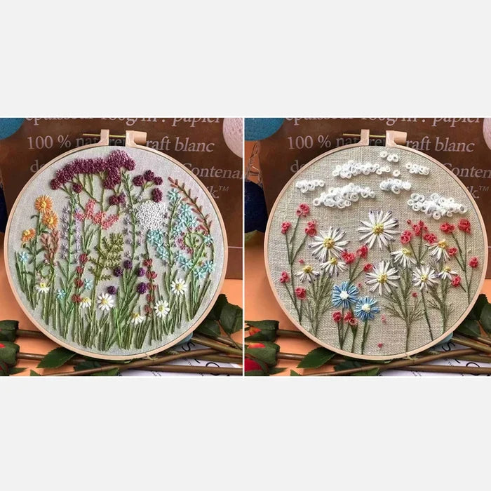 Embroidery Hoop Flower Kit for Beginners