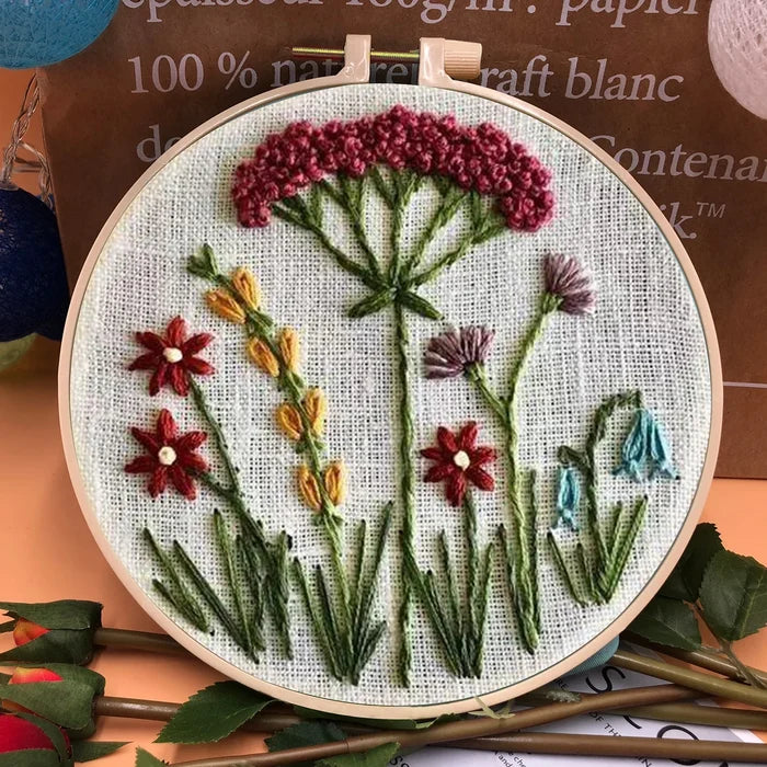 Embroidery Hoop Flower Kit for Beginners