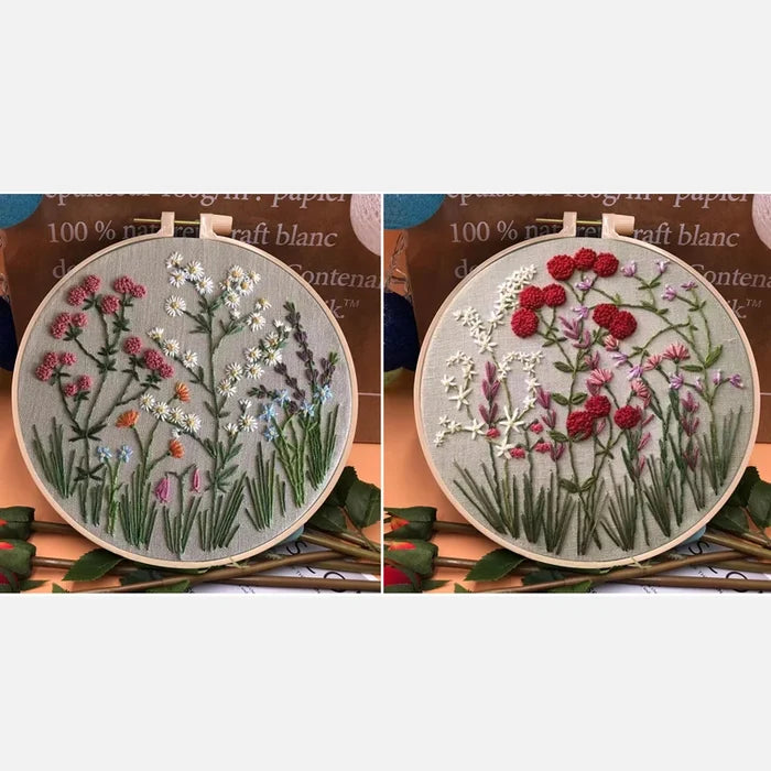 Embroidery Hoop Flower Kit for Beginners