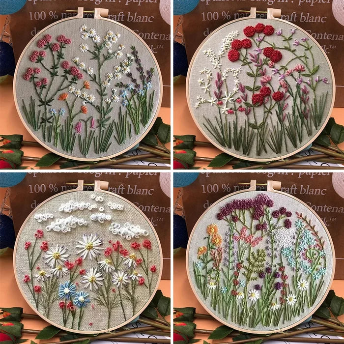 Embroidery Hoop Flower Kit for Beginners