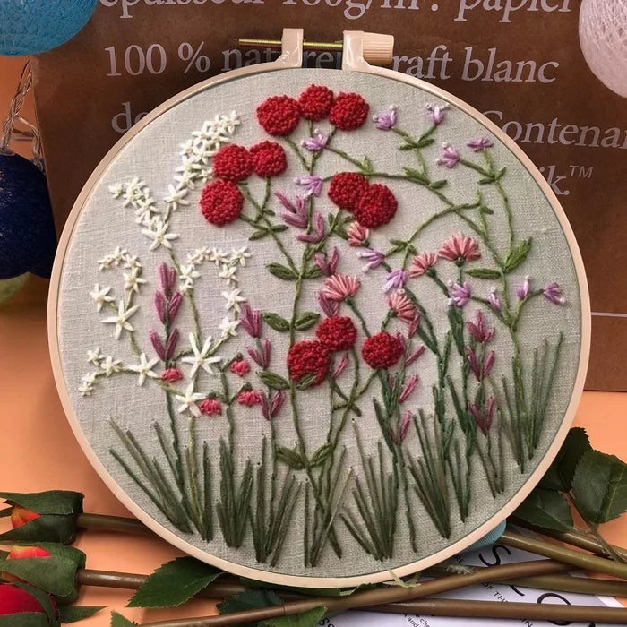 Embroidery Hoop Flower Kit for Beginners