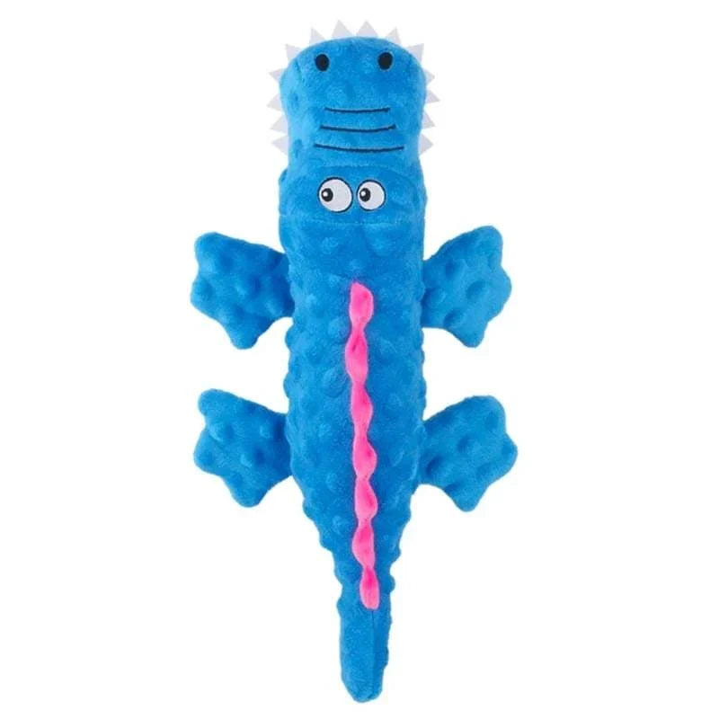 Squeaky crocodile plush for aggressive chewers