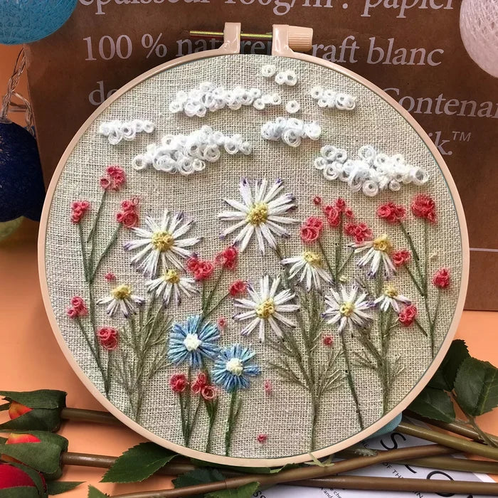 Embroidery Hoop Flower Kit for Beginners