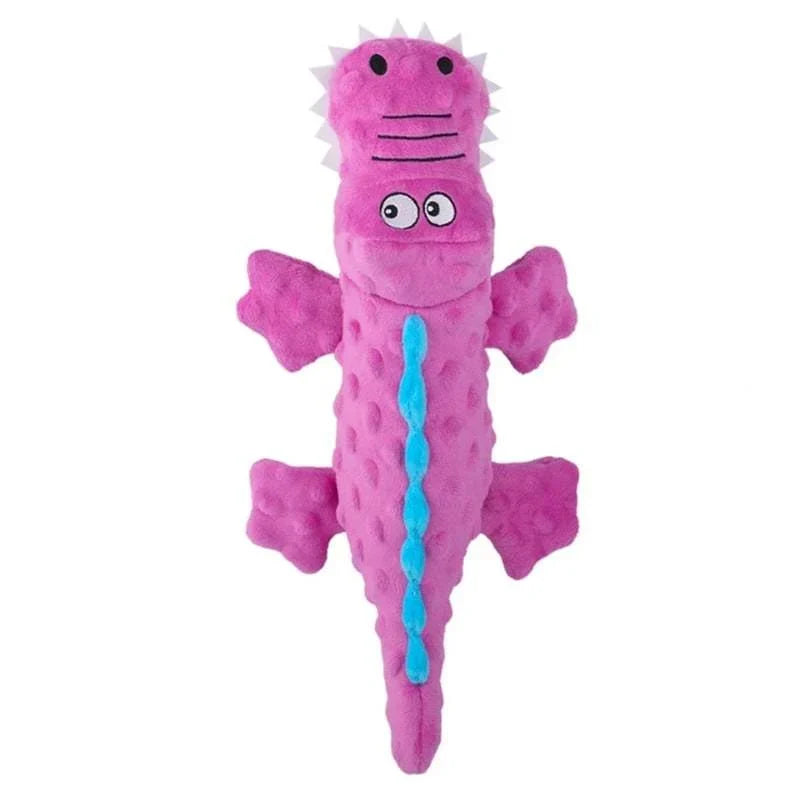 Squeaky crocodile plush for aggressive chewers