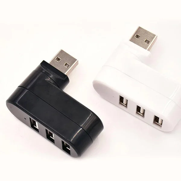 Multifunctional mini rotatable 3-port USB port