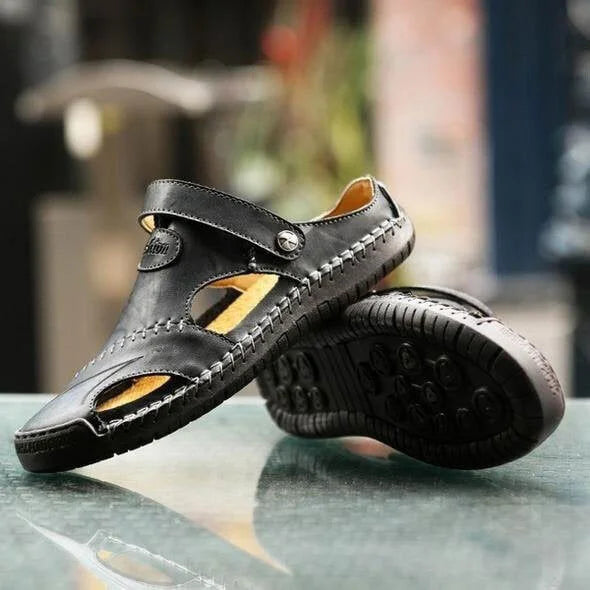 Large Size Soft Leather Men's Breathable Outdoor Sandals