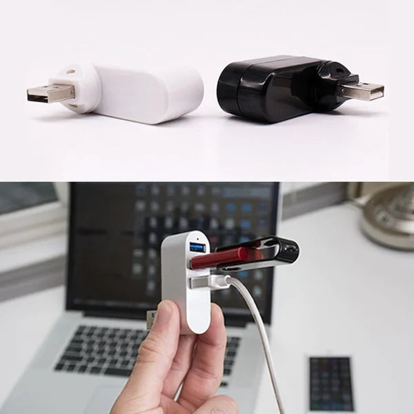 Multifunctional mini rotatable 3-port USB port